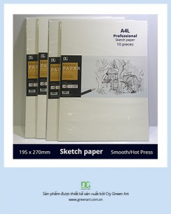 Giấy phác thảo A4L, giấy sketch sang vân nhẹ có màu trắng tự nhiên, giấy vẽ đẹp được cả 2 mặt, giấy phác thảo đặc biệt nghệ thuật dày 250gsm A4L 10 tờ  (A4 Thickening Art Special Sketch)