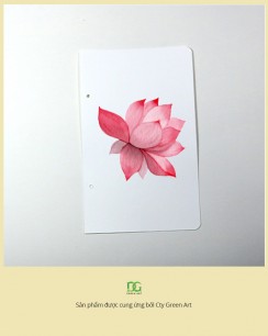 Giấy vẽ màu nước dòng giấy lên màu đẹp tự nhiên, giấy vân nhẹ 40 tờ bo góc khổ (11 x 17.5) cm - Bìa màu hồng sen